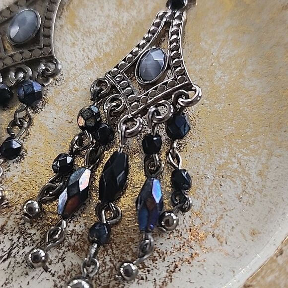 Beaded Chandelier Earrings Whimsigoth Sparkle - Picture 2 of 6